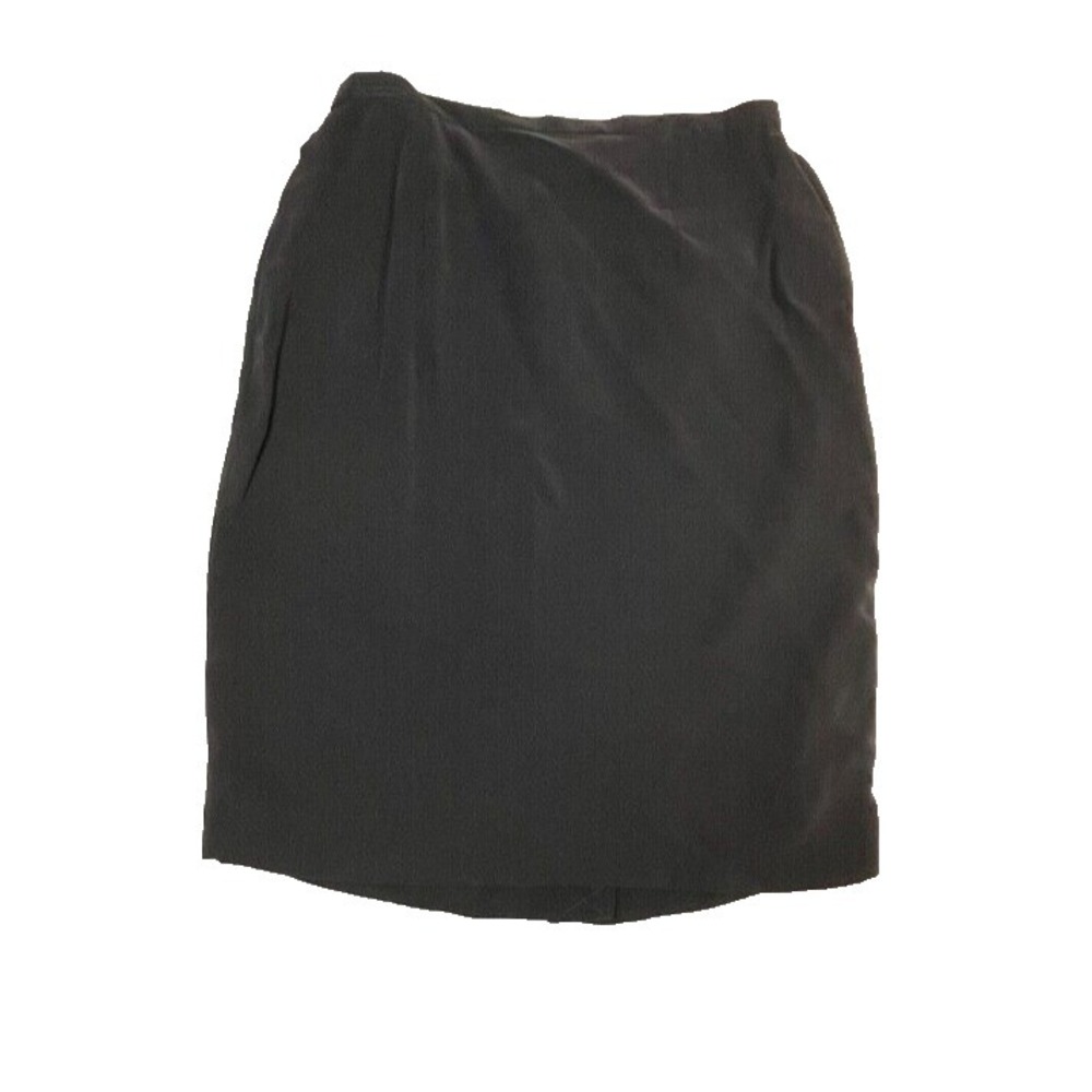 Dana Buchman Silk‎ Skirt Women's Size 12 Petite Black Pencil Workwear Classic